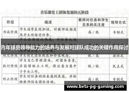 青年球员领导能力的培养与发展对球队成功的关键作用探讨