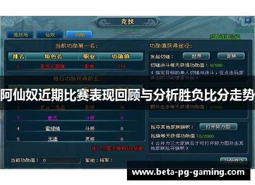 阿仙奴近期比赛表现回顾与分析胜负比分走势